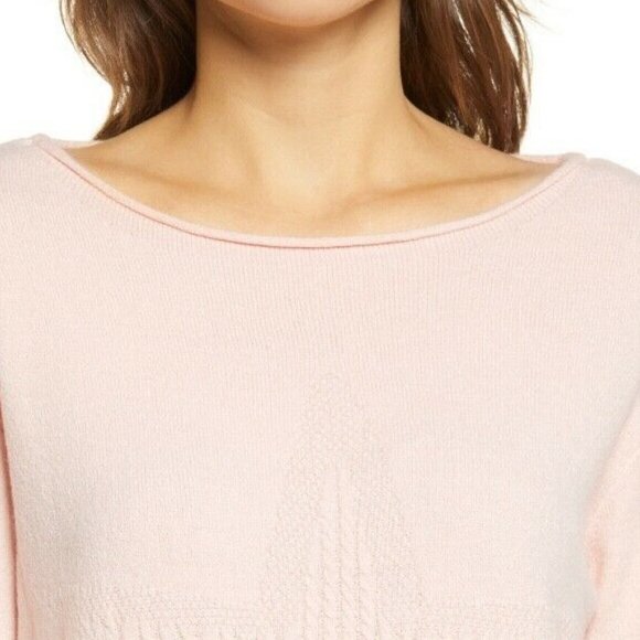 WIT & WISDOM Women's Cable Knit Star Sweater Pink Large - Picture 2 of 11